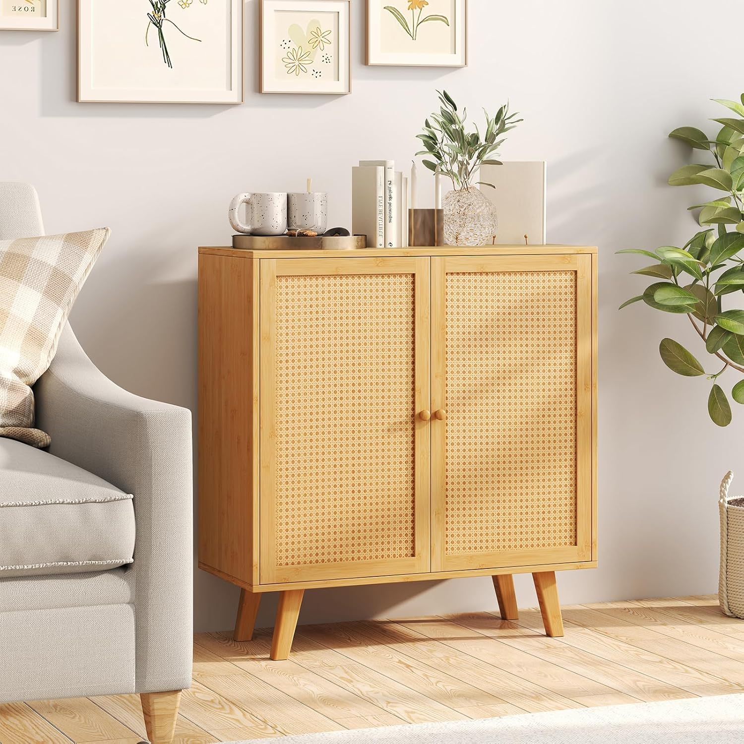 カリガリス風チェア×4脚 北欧風 ナチュラル ダイニング チェアー