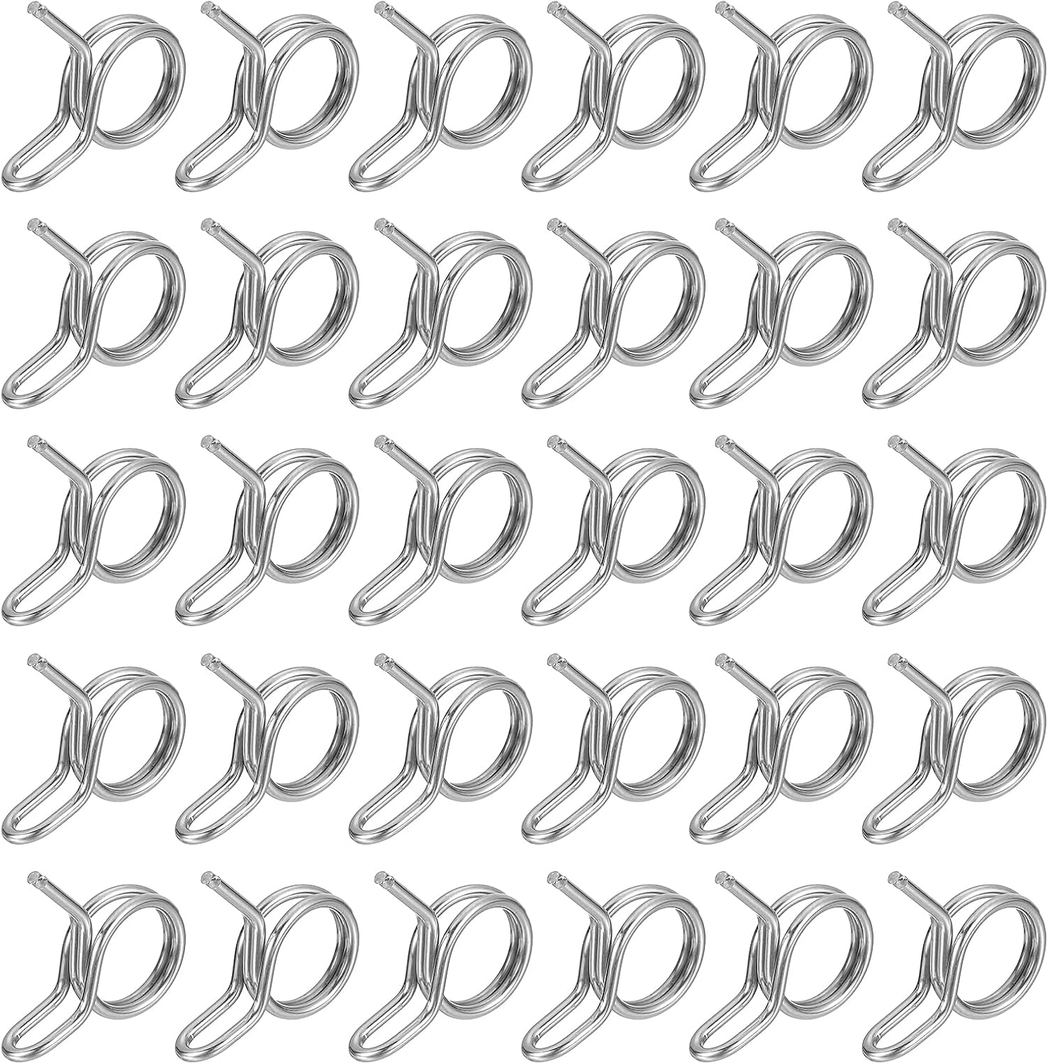 Pack of 50 0.33-0.43 inch Inner Diameter Double Wire Spring Band Clamp, Stainless Steel Adjustable Spring Clips for Hose, Fuel Line, Silicone Hose, Water Pipe, Air Pipe