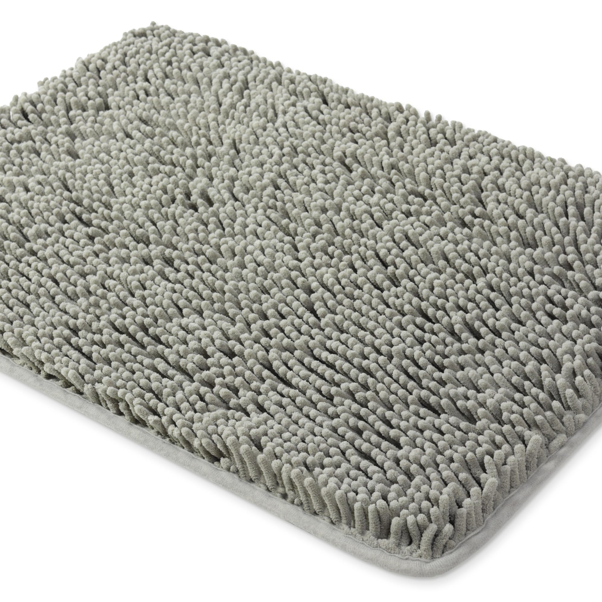 Yeaban Silver Bathroom Rugs – Thick Chenille Bath Mats | Absorbent and Washable Non-Slip, Plush and Soft Rugs for Bathroom, Kitchen, Shower, Sink – 61 x 43 cm — image 1