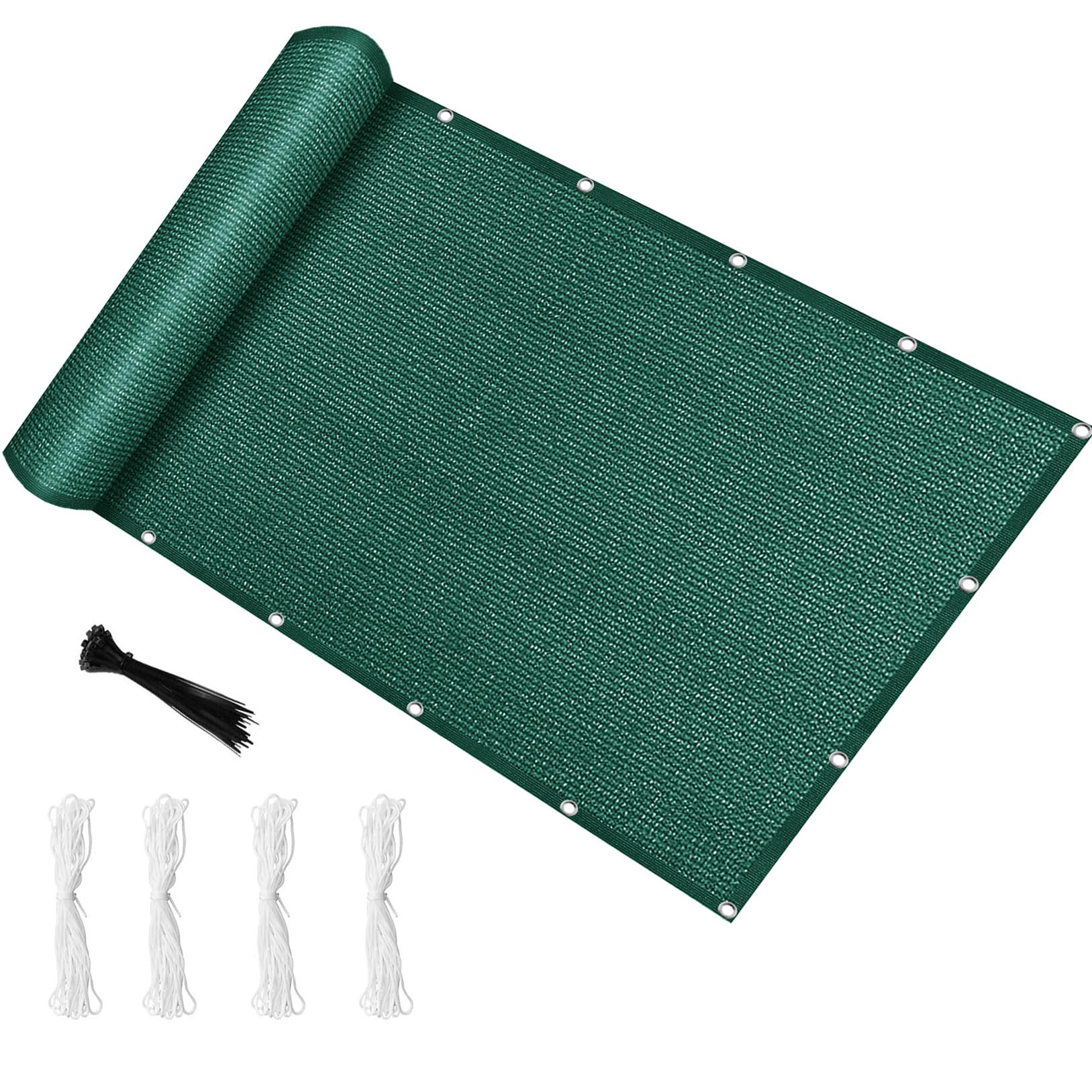 Voile d'ombrage respirante avec protection UV 95% et fixation sans perçage extérieure