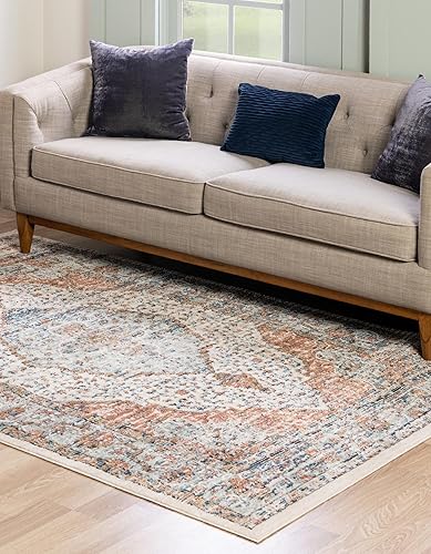 Miniatura 2 de Rugs.com Nyla Collection - Alfombra ovalada mediana de 4 x 6 pies, color marfil, perfecta para salas de estar, comedores grandes, planos abiertos