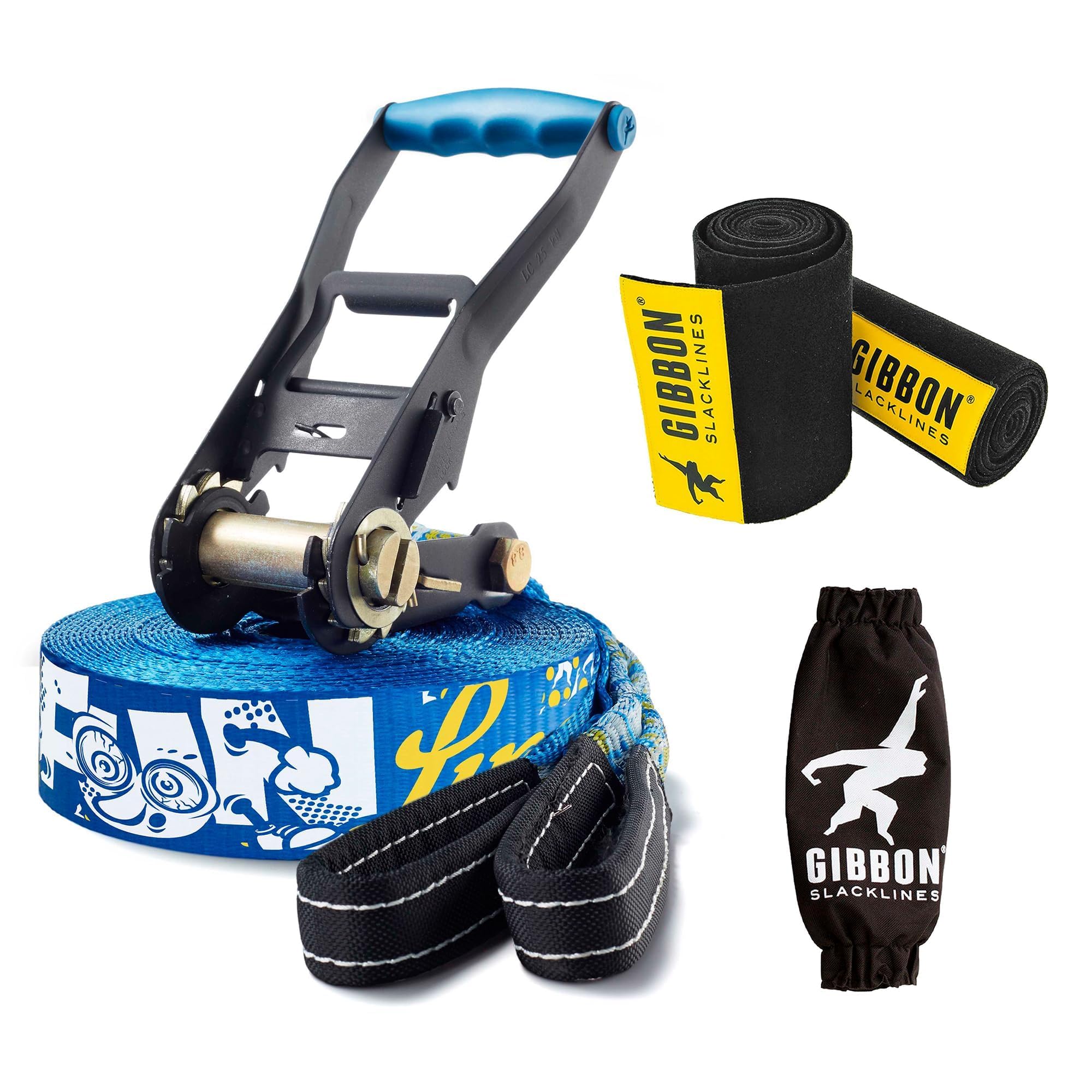 Gibbon Slacklines FunLine | Ideal für Kinder & Anfänger | Gleichgewichtsübung | TÜV-Zertifiziert | Inkl. Ratschenschutz & TreeWear | Einfacher Aufbau | Perfekte Freizeitbeschäftigung