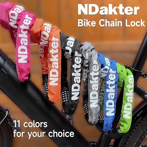 Miniatura 27 de NDakter Cerradura de cadena, combinación de 5 dígitos, resistente, antirrobo, 3.2 pies de largo, con reinicio, para bicicleta, motocicleta, scooter