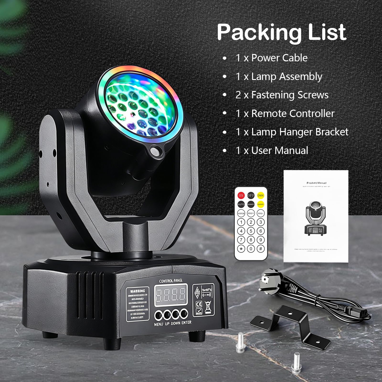 30W Mini LED Moving Head Beam Scheinwerfer RGBW, Discolicht mit Gobo & Sternenhimmel Effekt, DMX512 Soundaktiv, Stroboskop mit Fernbedienung für DJ, Partys, Bars, KTV, Hochzeiten & Bühnen