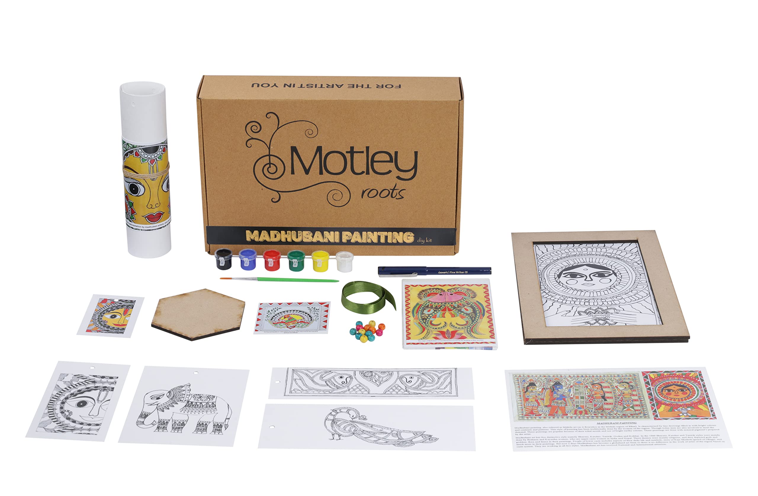 Buy Motley roots Handmade DIY Madhubani kit to Learn and Explore Madhubani Painting for 6+ Year