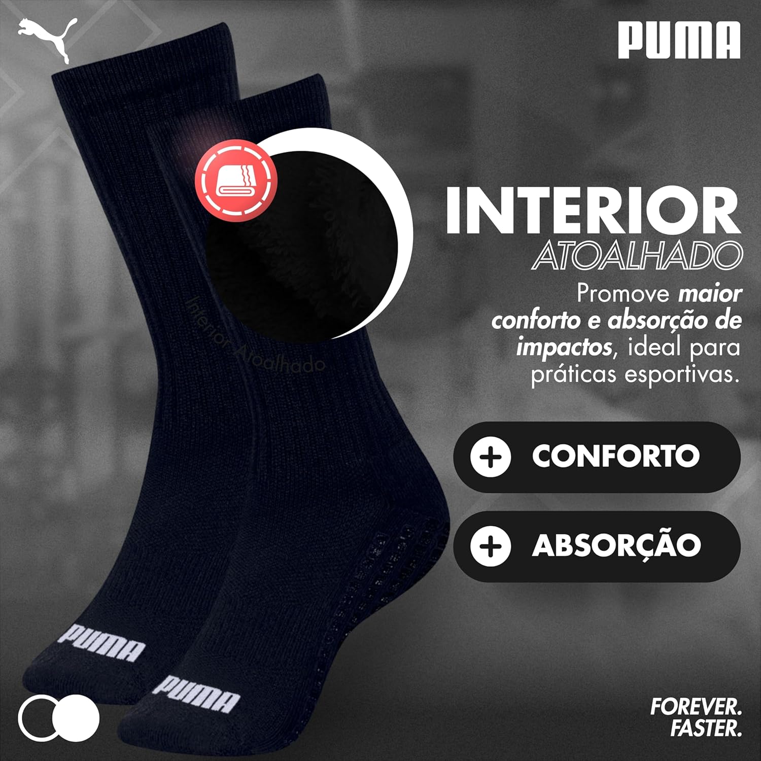 Meia Puma Esportiva Antiderrapante Corrida Poliamida Masculina Original em promoção! Veja a oferta e mais achadinhos de Moda íntima 4 Hoje é o melhor dia para comprar Meia Puma Esportiva Antiderrapante Corrida Poliamida Masculina Original com aquele preço maroto! Promoção! Aproveite a oferta! 4
