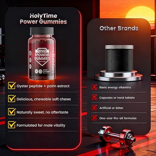 Miniatura 7 de HolyTime Power Gummies  Shilajit del Himalaya, péptido de ostras y palma enana americana  60 masticables suaves veganos  Vitalidad diaria,