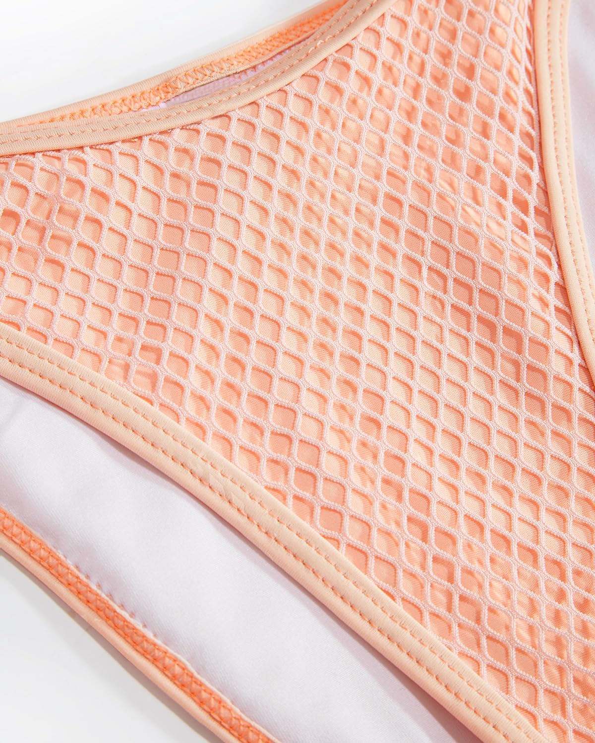 VOLAFA Women's Triangle Bikini Set Multiway Fishnet Tie Side Halter String Solid Cheeky Two Piece Swimsuit Bathing Suit - Image 7