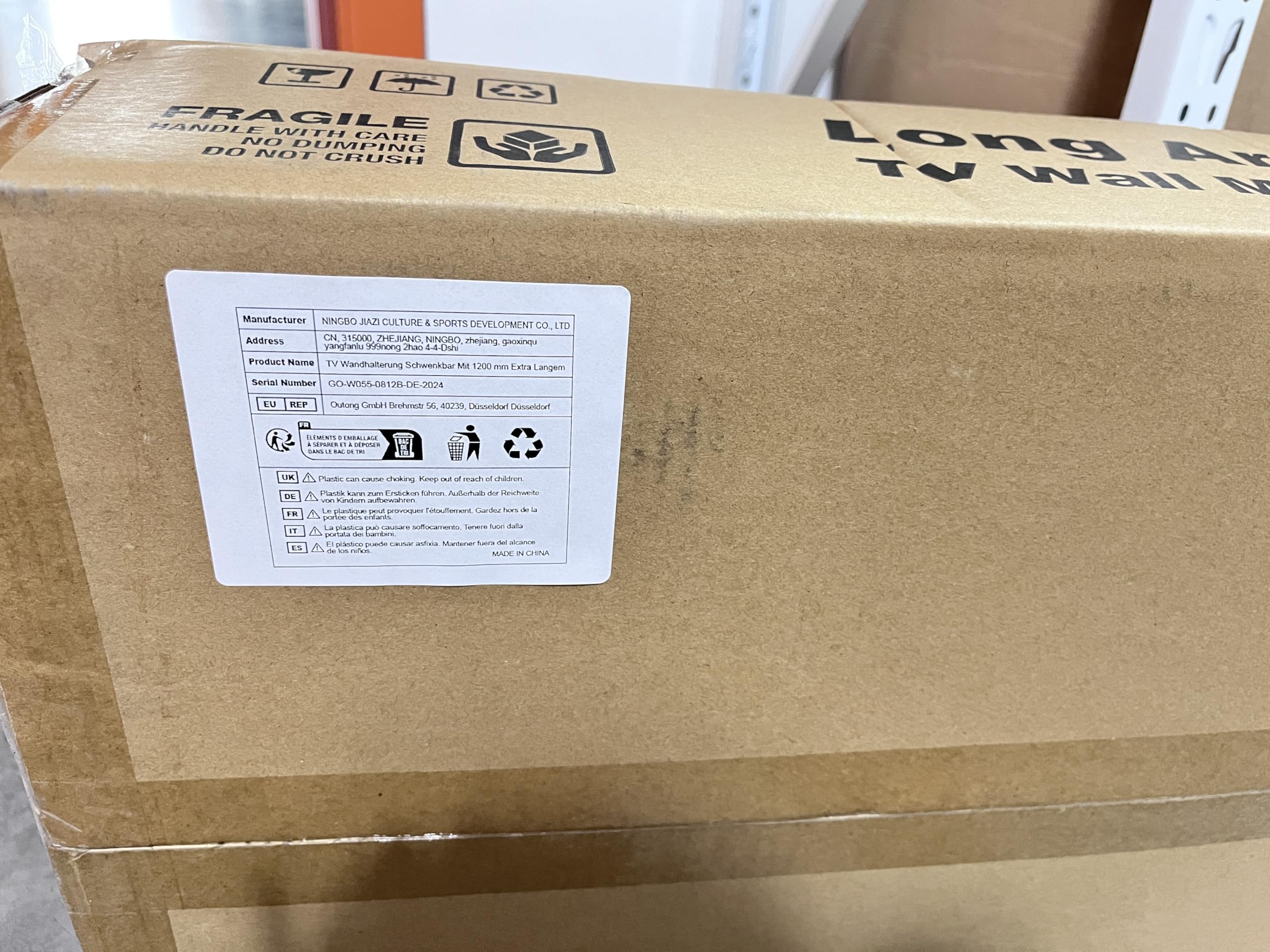 Soporte TV Pared 120 cm Extralargo Brazo para Pantallas de 37-75 Pulgadas | Soporte TV Inclinable y Giratorio 90°, MAX VESA 600x400mm, máx 45KG