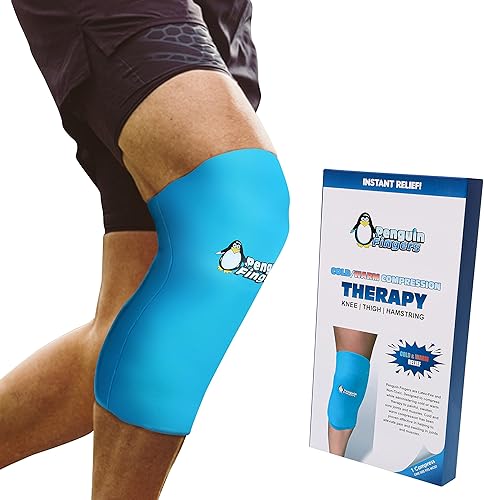 Miniatura 1 de Bolsa de hielo de rodilla para lesiones, reutilizable, suave, caliente y fría, envoltura de gel para aliviar el dolor, piernas, espinillas y brazos,