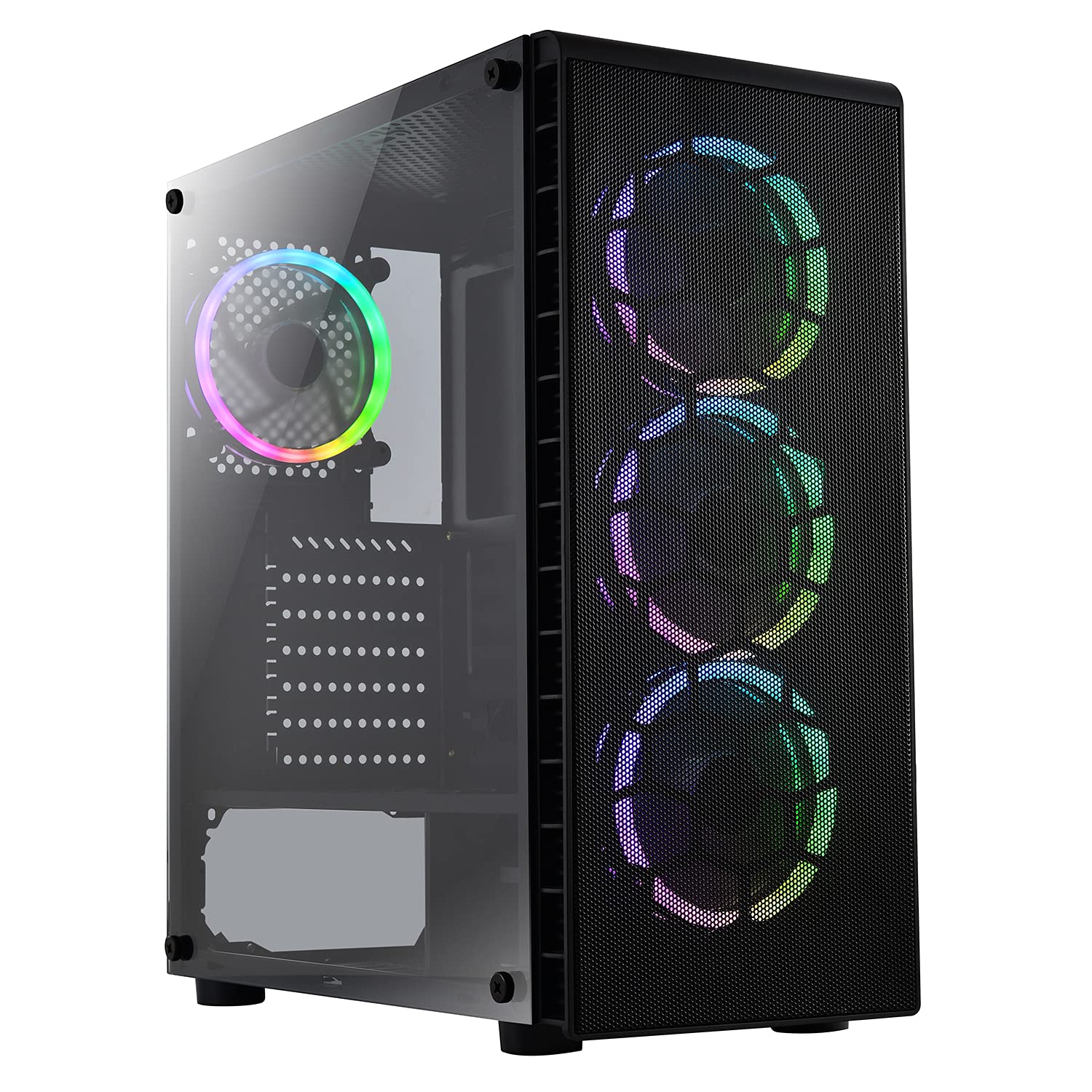 Buy CiT Raider Air Airflow ARGB PC Gaming Case, MidTower ATX, Halo