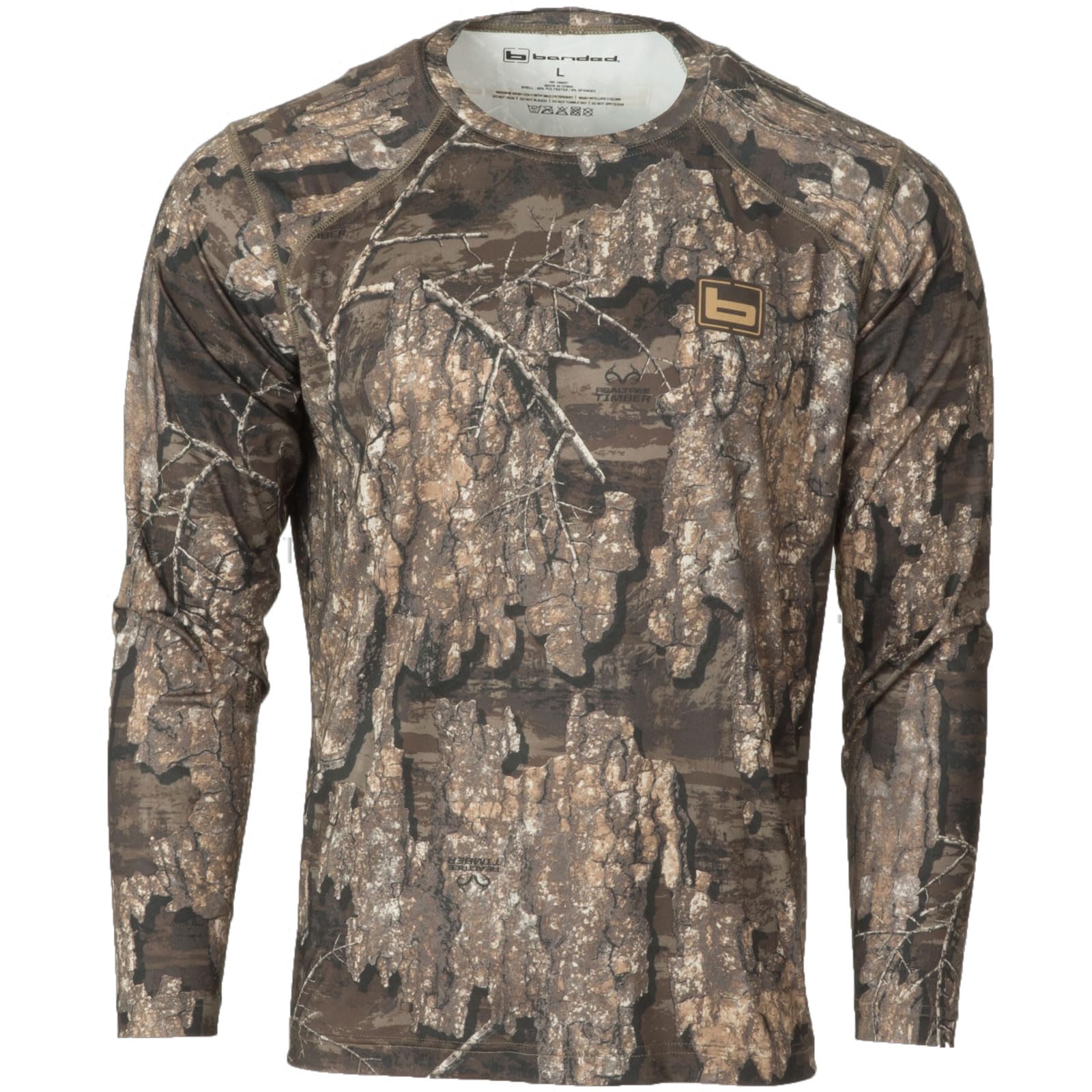 Banded Men's Tech Stalker Mock Shirt | Lightweight Breathable Moisture-Wicking Hunting Stretch Base Layer w/Articulated Arms, Timber, 3X-Large