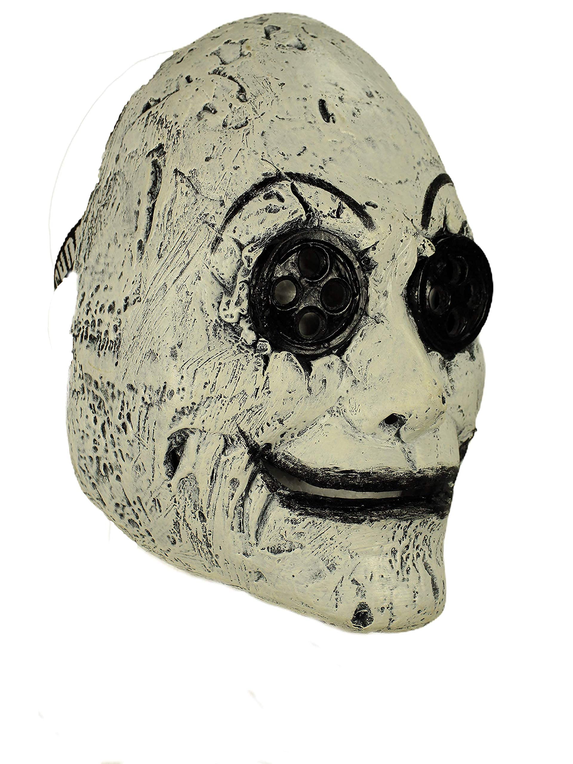 Ghoulish Productions - Máscara Ojos de Botones, Línea Urban Mask, Disfraz de Látex resistente, pintada a mano para Halloween Desfile de Carnaval, Fiesta de Disfraces, cosplay, Talla única adulto.