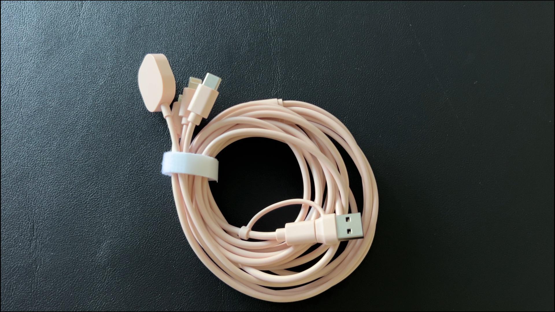 Image of 6in1 Multi Charging Cable 10FT, Magnetic Charger for Apple Watch Ultra /SE /9 /8 /7 /6 /5 /4 /3 /2 /1, Multiple Charger Cord for iPhone 15 /14 /13 /12 /11 /Galaxy /Pixel, Pink USB A /C Universal Travel Charger