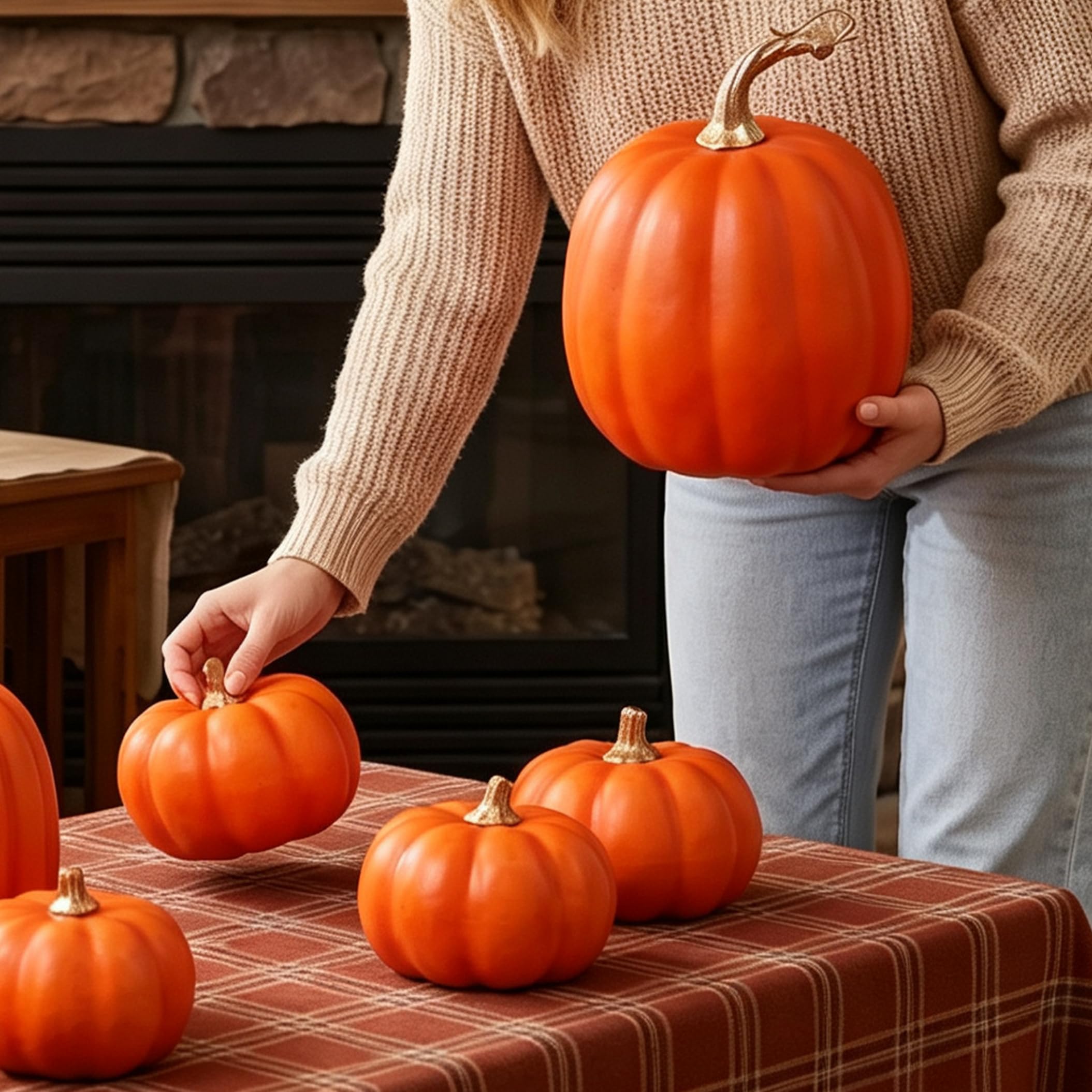 10 zucche artificiali, zucche in schiuma, decorazione di Halloween arancione, decorazione di zucca, zucca di Halloween