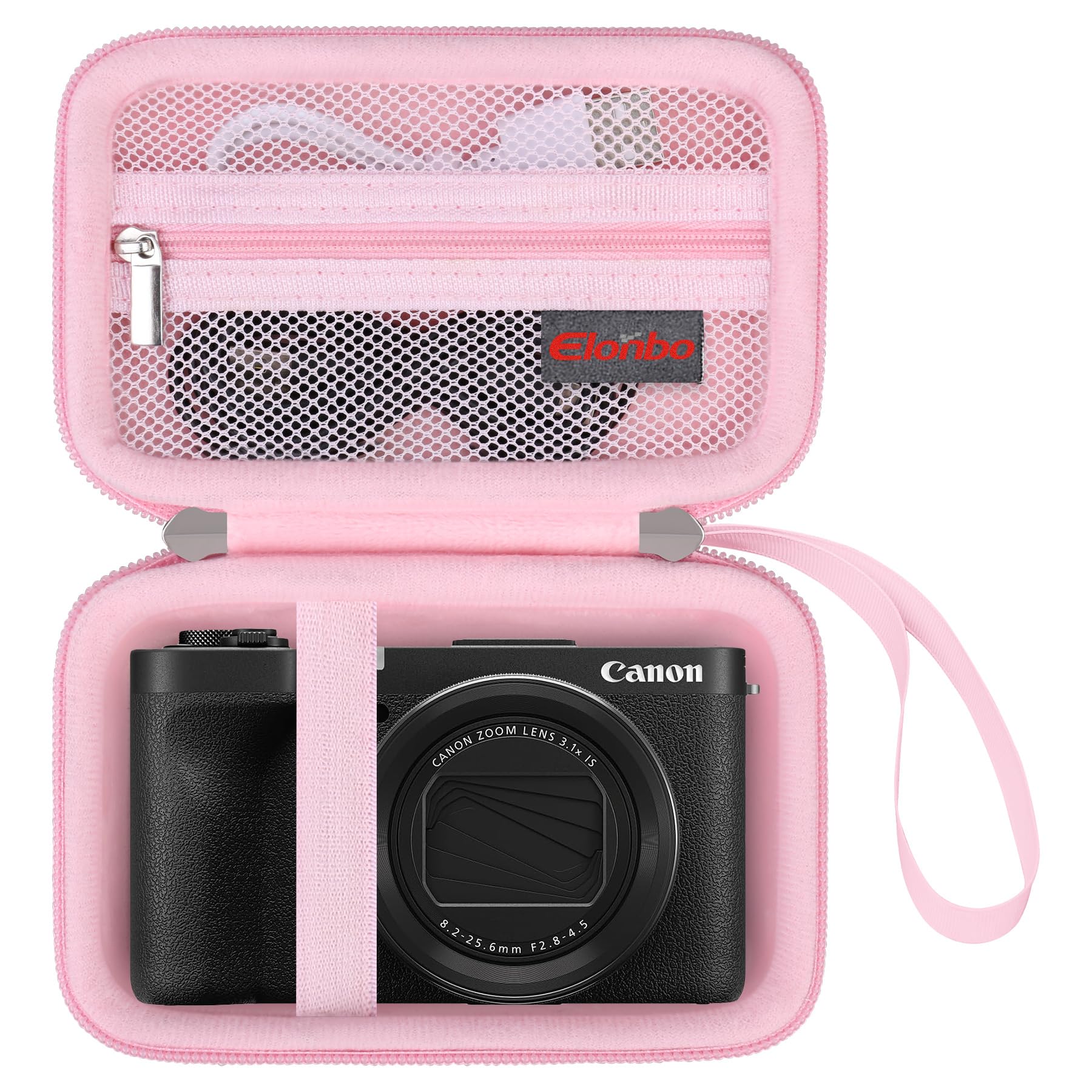 Elonbo Carrying Case for Canon PowerShot V1 Digital Camera, Canon V1 Camera Hard Travel Bag, Extra Mesh Pocket fits Charging Cables Battery SD Card