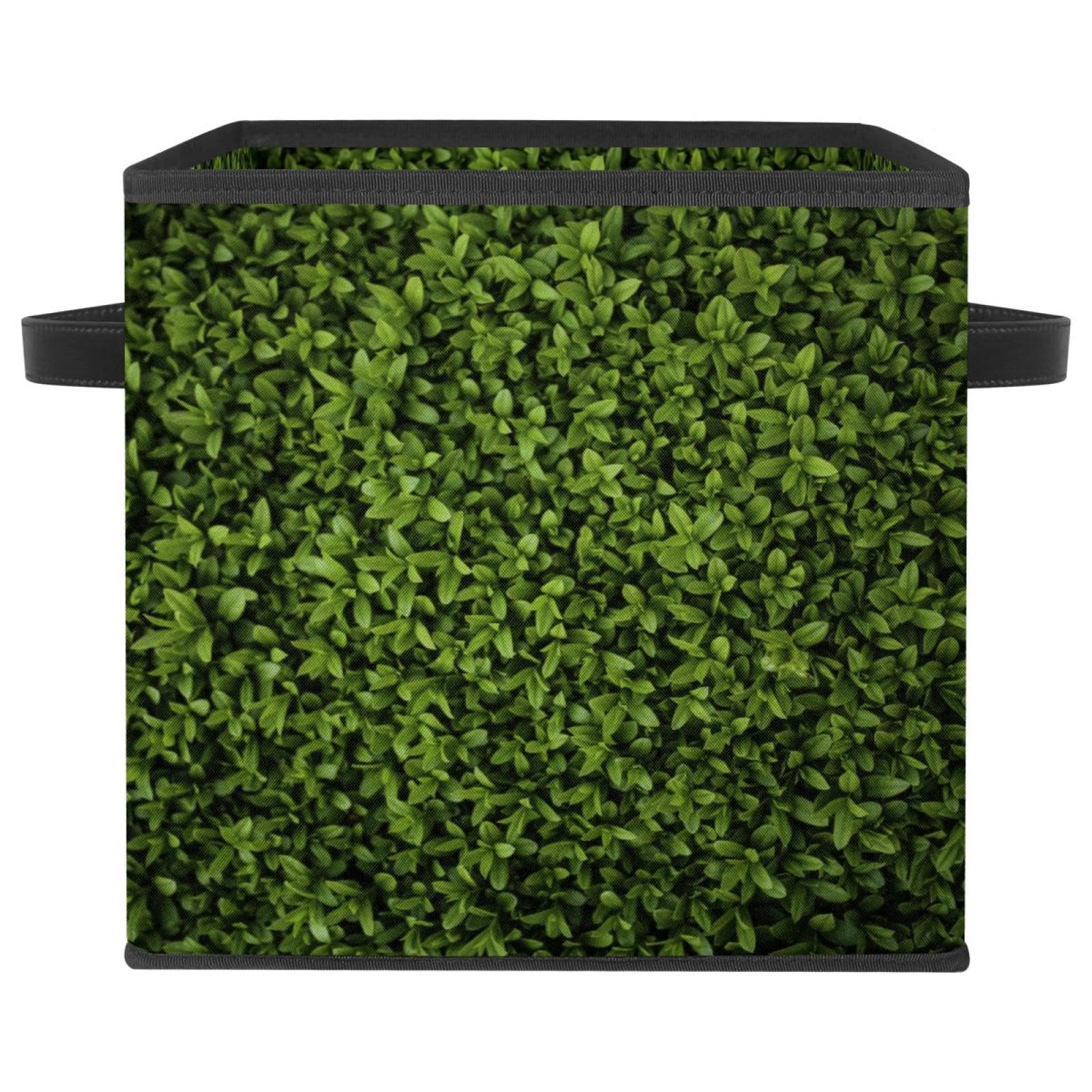 Boîte de rangement en tissu vert buisson pour placards encombrés