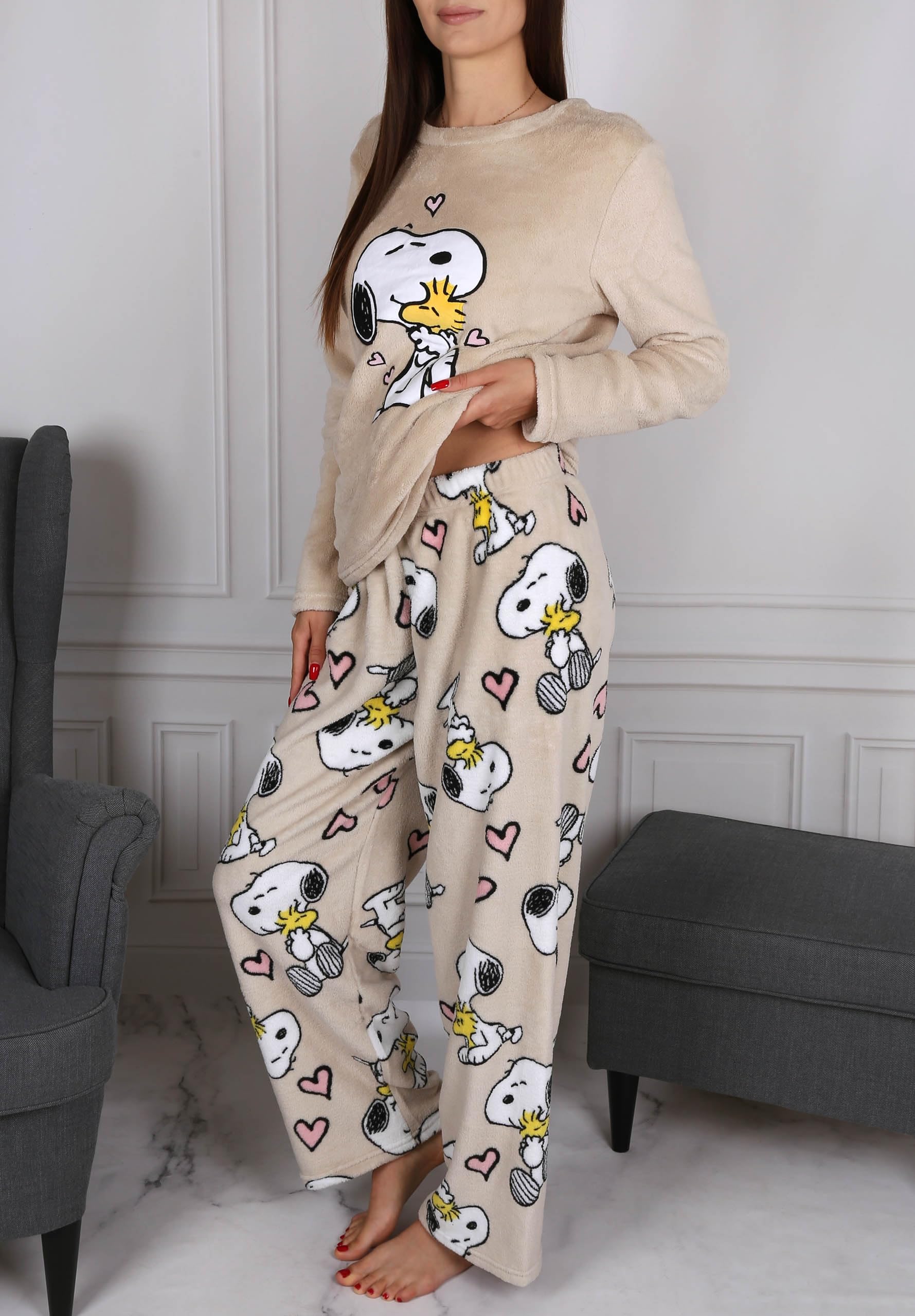 POLAR, pijama de dos piezas para mujer, pijama CÁLIDO de manga larga