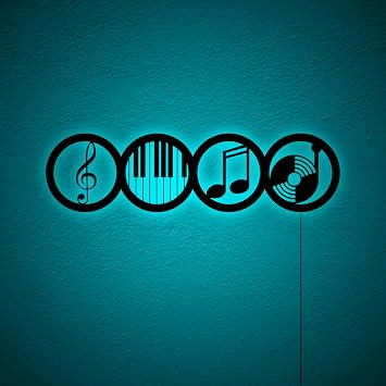 Music Studio Wall Sign With Led Light, Music Decor, Musical Instruments Led Sign, Musician Gift, Music Room Sign, Music Studio Wall Sign, Birthday Xmas Christmas Gifts, RGB 16 Colors Changing