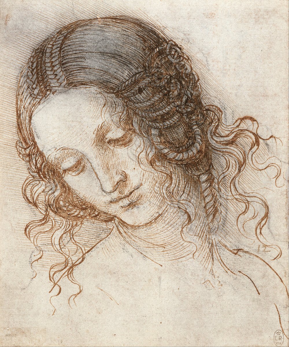 Impresión Head of Leda de Leonardo da Vinci pequeña, cuadro mate de archivo para salón u oficina