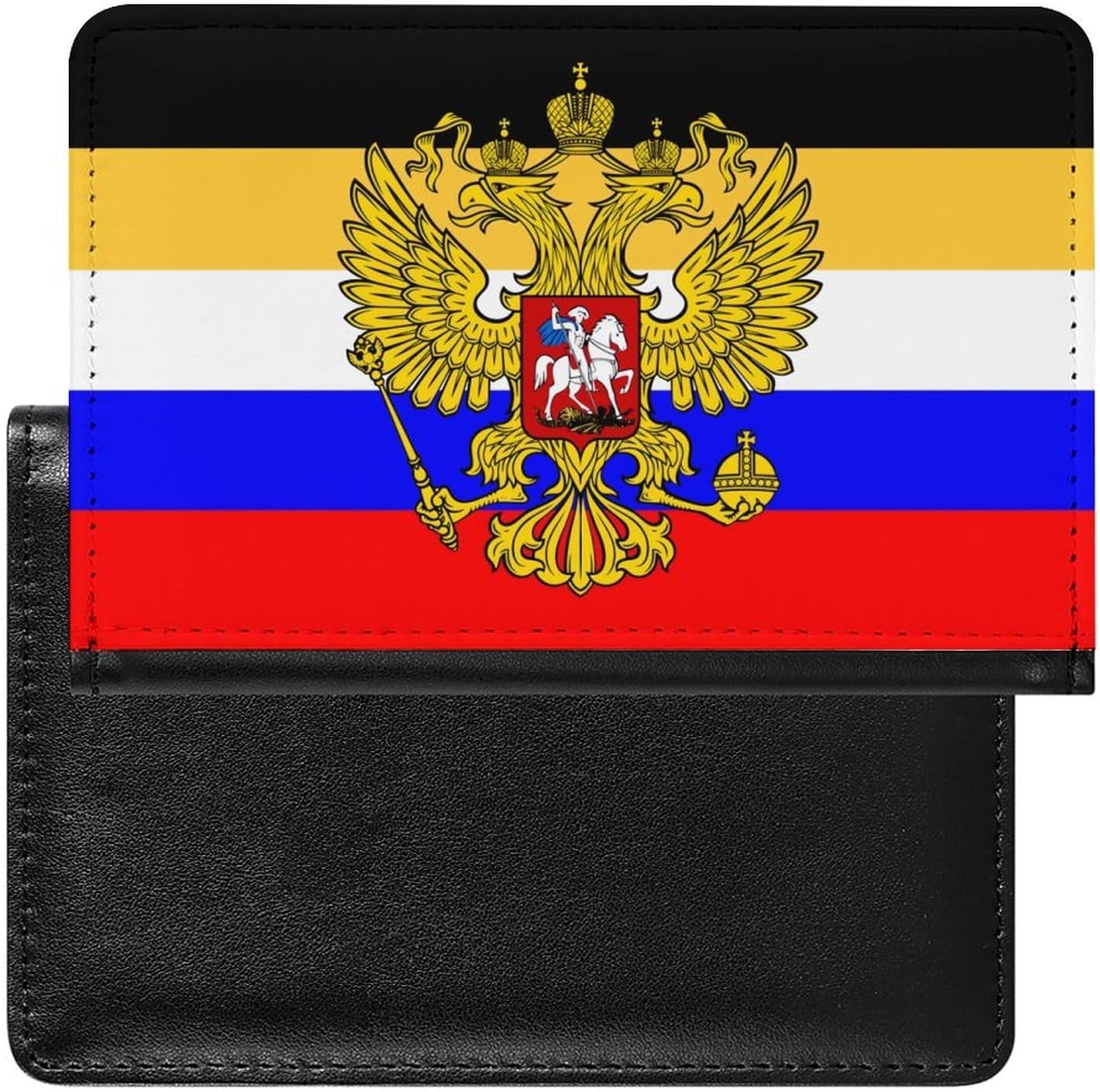 Russia Flag Funny Passport Holder Slim Travel Wallet Passports Cover Card Case with Slot