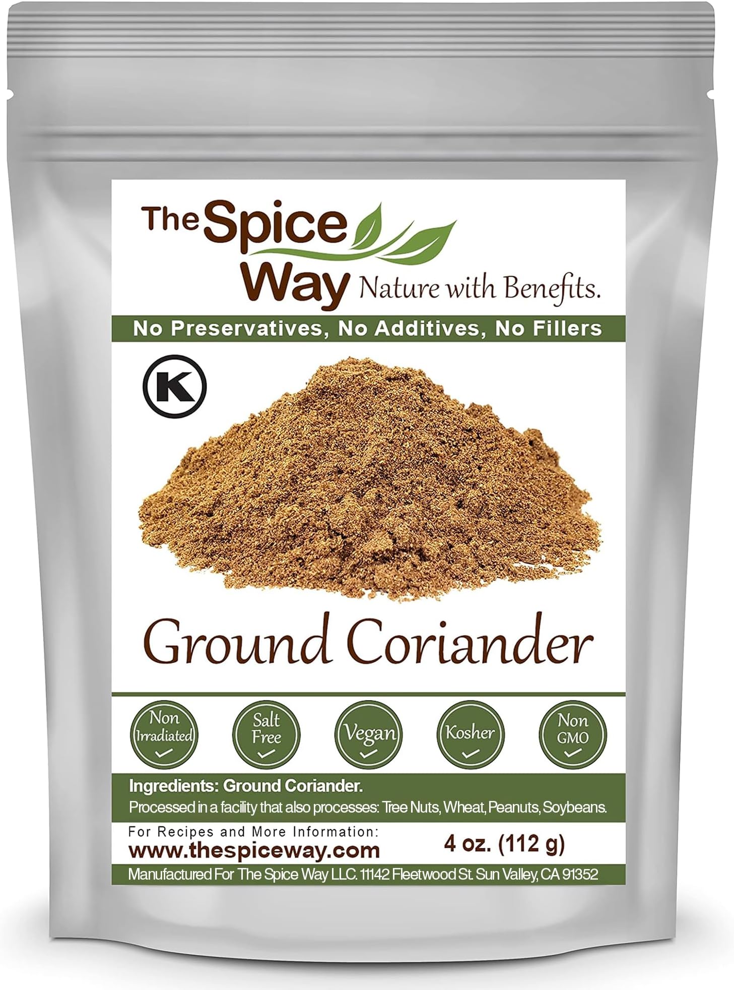 The Spice Way Ground Coriander - 4 oz resealable bag
