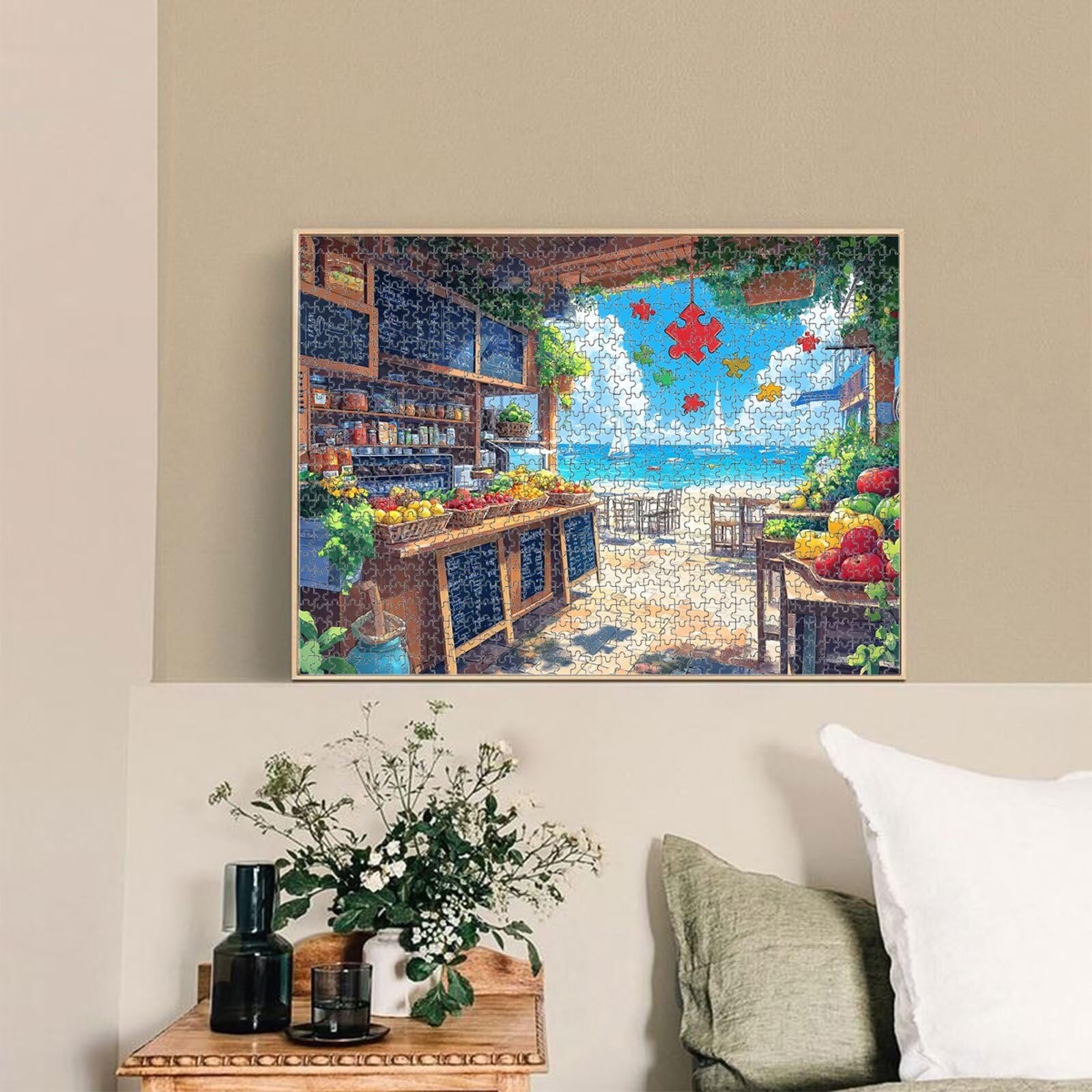 Puzzle 1000 Pièces, Océan & Paysage Puzzle en Bois Durable 1T#283 | Puzzle en Bois, Découpe de Précision, Encres aux Couleurs Vives, Loisir Relaxant, Décoration Intérieure, Cadeau, 50x75cm