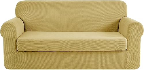 Miniatura 21 de CHUN YI Fundas de sofá de 7 piezas, fundas de sofá lavables, funda elástica para sofá de 3 cojines con respaldo y fundas de cojín separadas, Azul