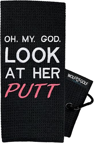 Toalla de golf para mujer  Look at Her Putt  Accesorios de golf para mujer  Regalos de golf para mujer  Toalla de golf divertida  Regalos de