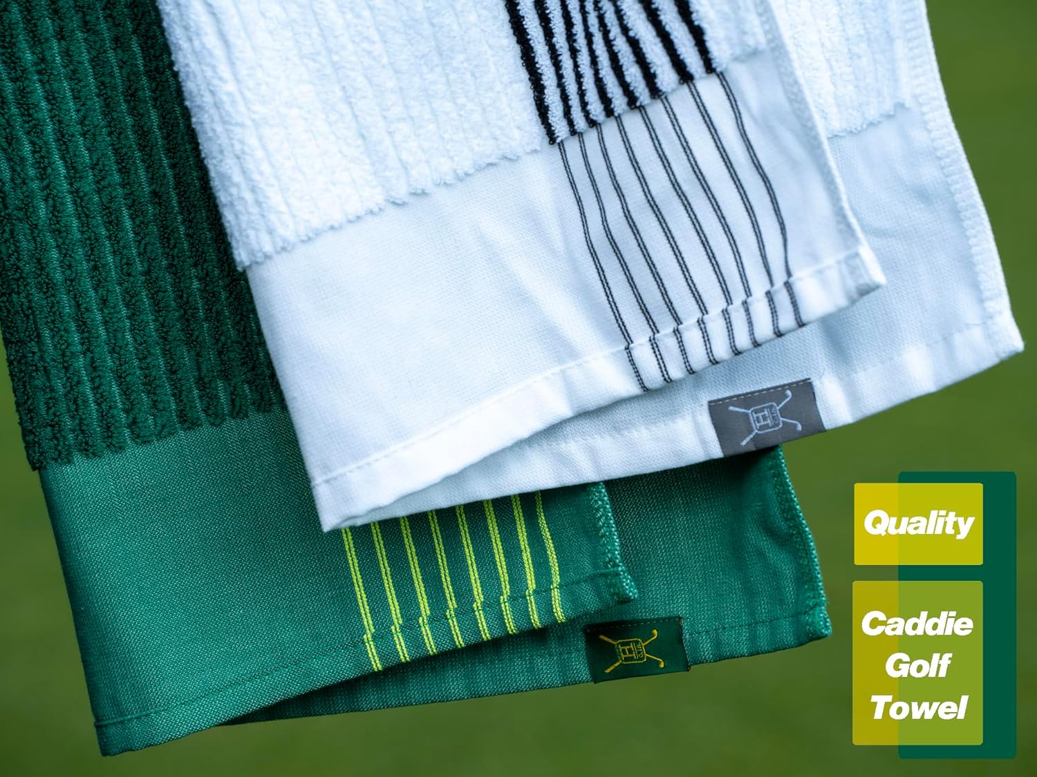 Handy Picks Caddie Golf Towel, Extra Large 44” x 22” Caddy Towel for Tour Professionals, Selected Soft Cotton, Absorbent with Professional Edge Finishing (Green, Pack of 1) - Image 7