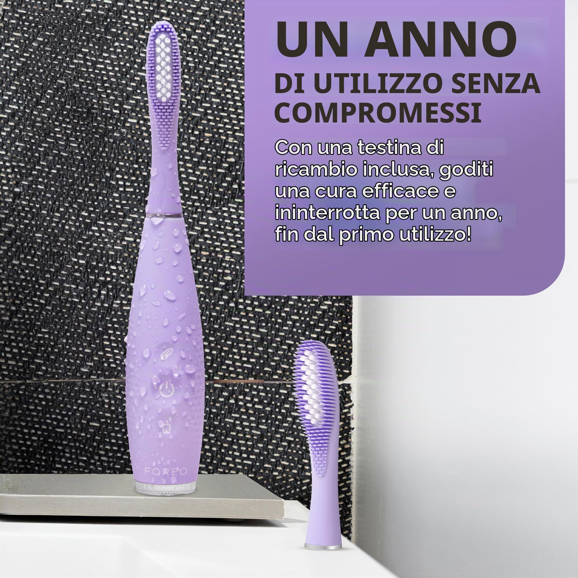 FOREO ISSA 4 Plus - Spazzolino Sonico Con Regolazione Pressione AI | Spazzolino Elettrico, Sonico, Pressione AI, Setole Morbide, Sbiancante, Cura Gengive, Ricaricabile, Da Viaggio, Lavanda