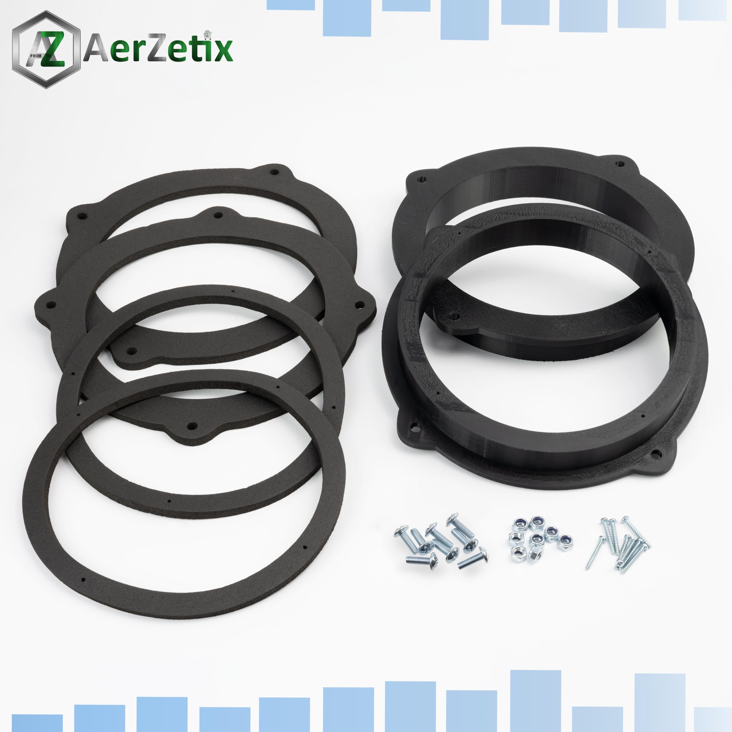 AERZETIX - Kit de 2 adaptadores para Altavoces Ø165mm | Compatible con Hyundai i30 IX35i Tucson, Kia Optima Sportage Soul Fiat Idea, Alfa Romeo 147/159 Puertas Delanteras/traseras, Brera (Delanteras)