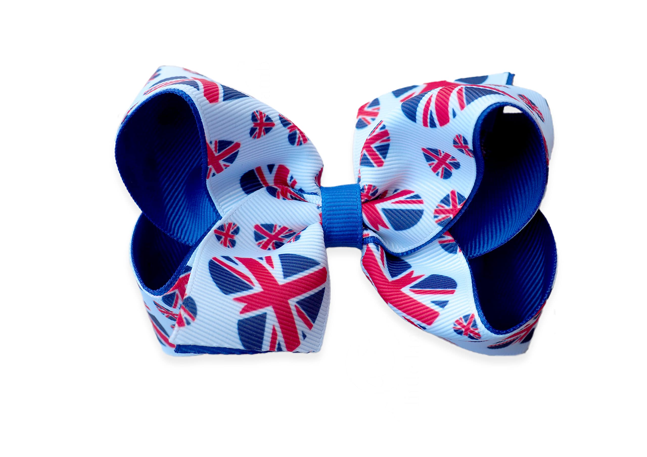 MeiMei Union Jack Flag National Coronation Events Grip Headband Hairband Headwear, Handmade Girls Women Flag Hair Bow Accessories, 1 Piece (Pattern 1 UJ, TUX38 Grip Headband)