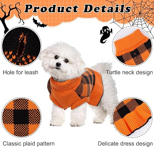 Miniatura 3 de Lelepet Vestido suéter para perro, suéter para perros pequeños para niñas, suéteres de cuello alto para perros pequeños, suéter de Navidad para