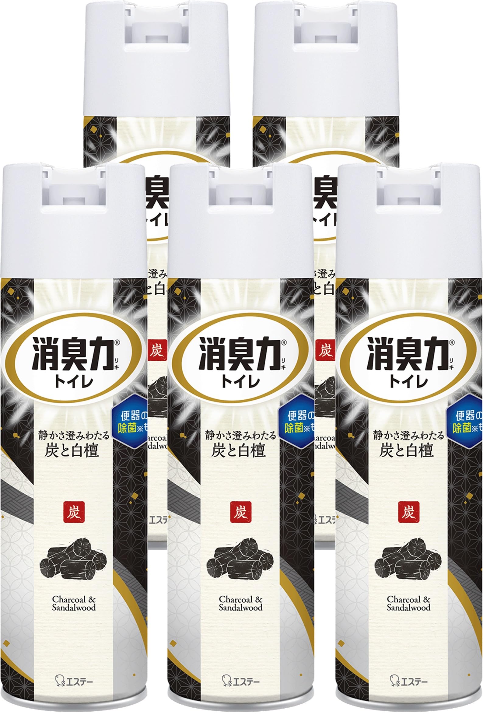 消臭力 [まとめ買い] トイレ用 スプレー 炭と白檀 365mL×5個 トイレ 消臭スプレー 消臭剤 消臭 芳香剤
