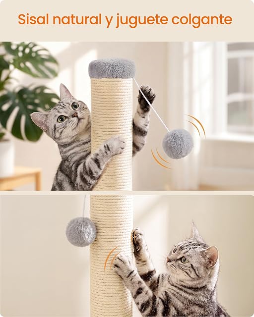 Foto 5 de 7 de Feandrea Poste Rascador para Gatos Adultos, de Sisal Natural, 84 cm de Alto
