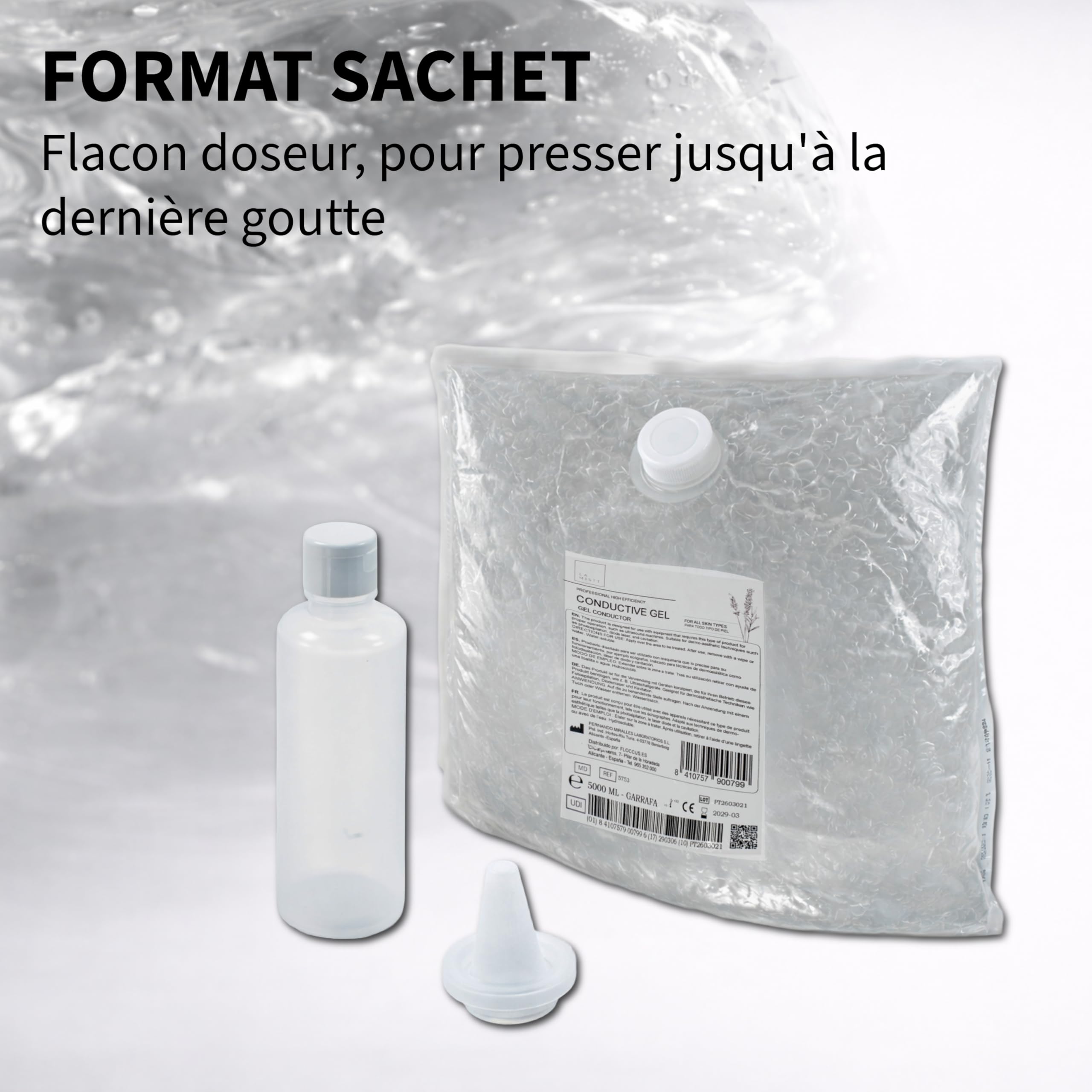 MUNTRADE LA MISTT Gel Conducteur Ultrason Cube | Gel Échographie, Radiofréquence, Cavitation, IPL et Laser | Haute Conductivité | Usage Professionnel Médical et Esthétique
