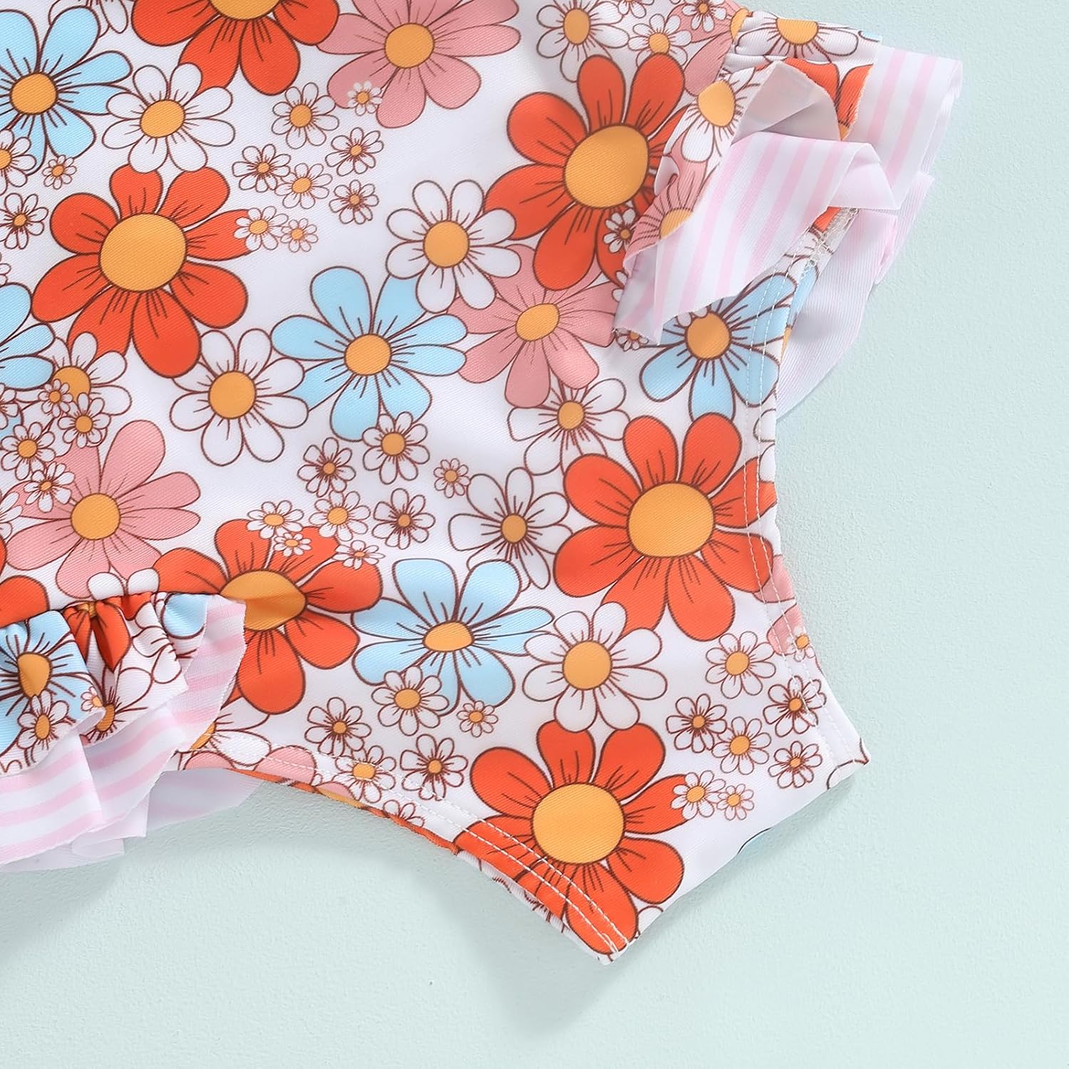 Toddler Girl One Piece Swimsuit Floral Sleeveless Backless Bowknot Bathing Suit Kids Girl Ruffled Swimwear Beachwear