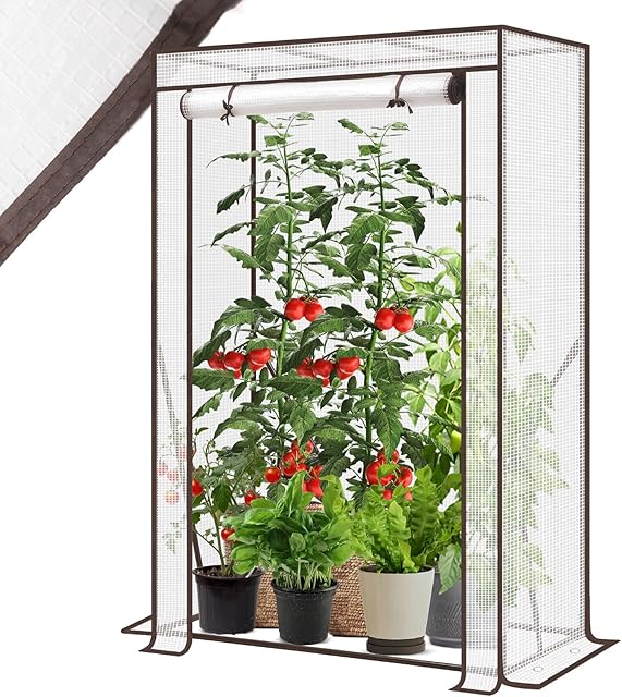 Sekey Sekey Gewächshaus Klein 150x100x50 cm, Tomatengewächshaus Foliengewächshaus Tomaten Gewächshaus Balkon Indoor Outdoor - Stabil, Winterfest &amp; Einfach zu montieren, Weiß — Gewächshäuser