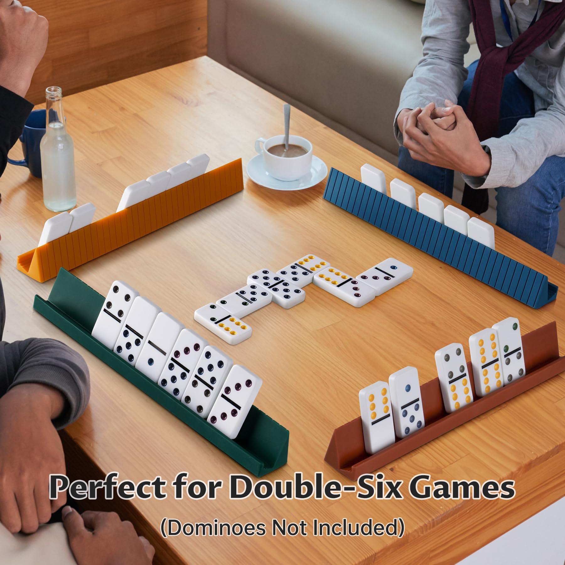 Soporte Para Dominó De Madera, Set De 4 Bandejas Portátiles, Resistentes Y Ligeras, Ideales Para Tren Mexicano Y Patas De Pollo, Regalo Perfecto Para Jugadores