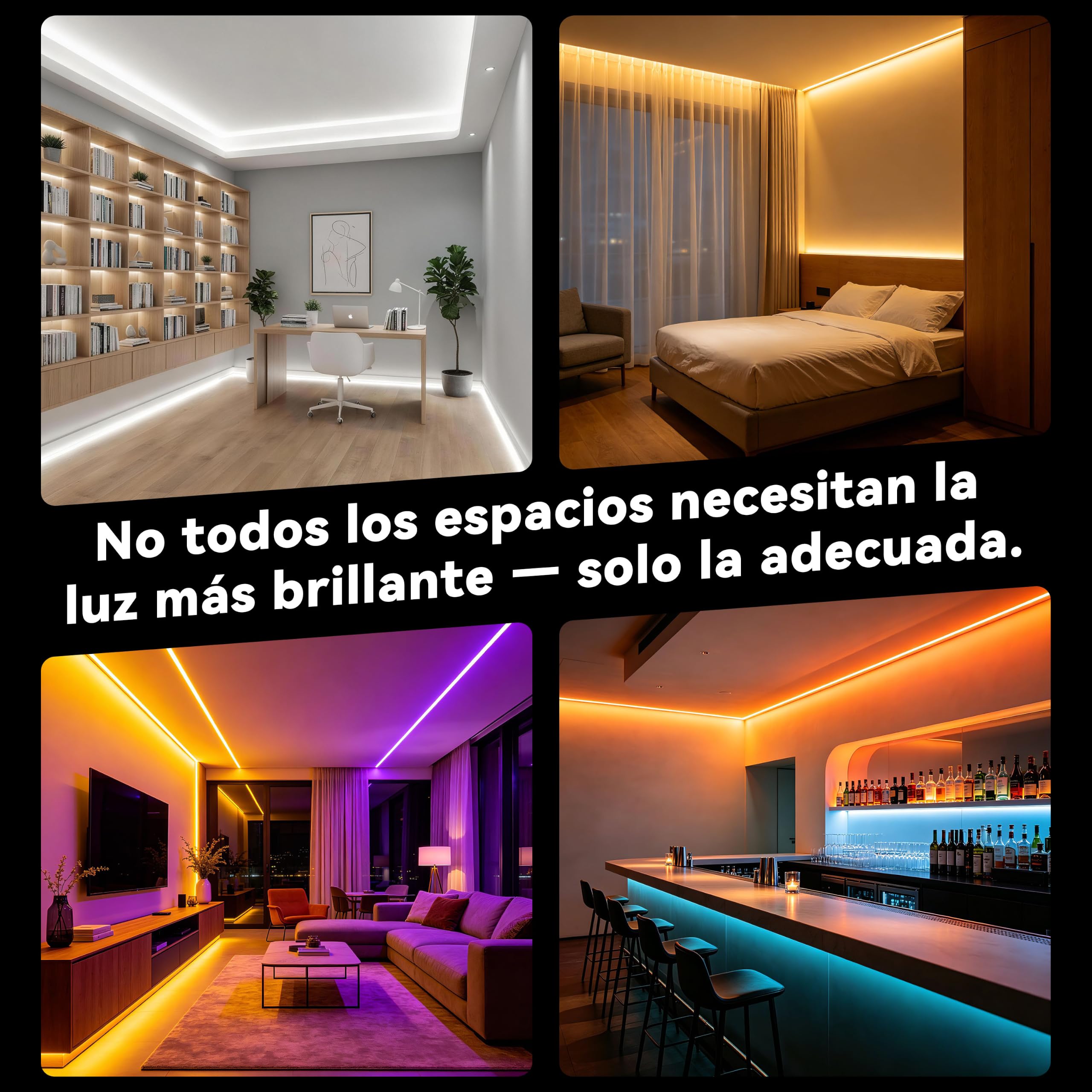 OULARA Smart RGBCCT COB Tira LED de 6m,Regulable RGB+Blanca Cálida/Fría 2700K-6500K,24V kit de Tira LED con Control APP/Mando RF y Fuente,Control por Grupos y Modo Musical para Decoración Casera DIY.