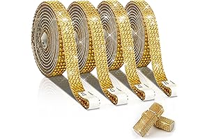 Cinta metálica decorativa autoadhesiva con diamantes de imitación para manualidades