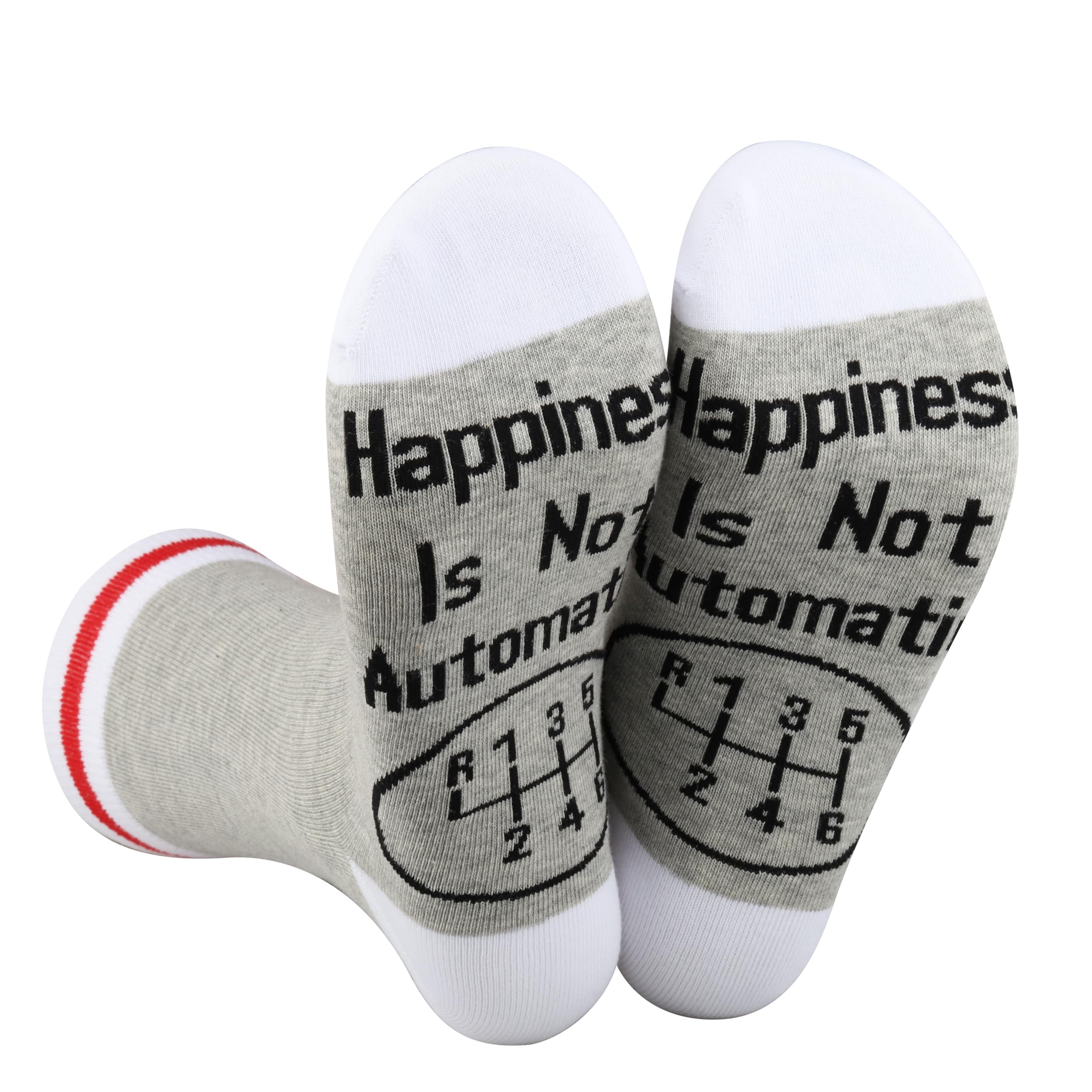 JNIAP Manual Car Socks Manual Car Lover Gifts 6 Speed Gear Shift Gifts Happiness Is Not Automatic Stick Shift Socks
