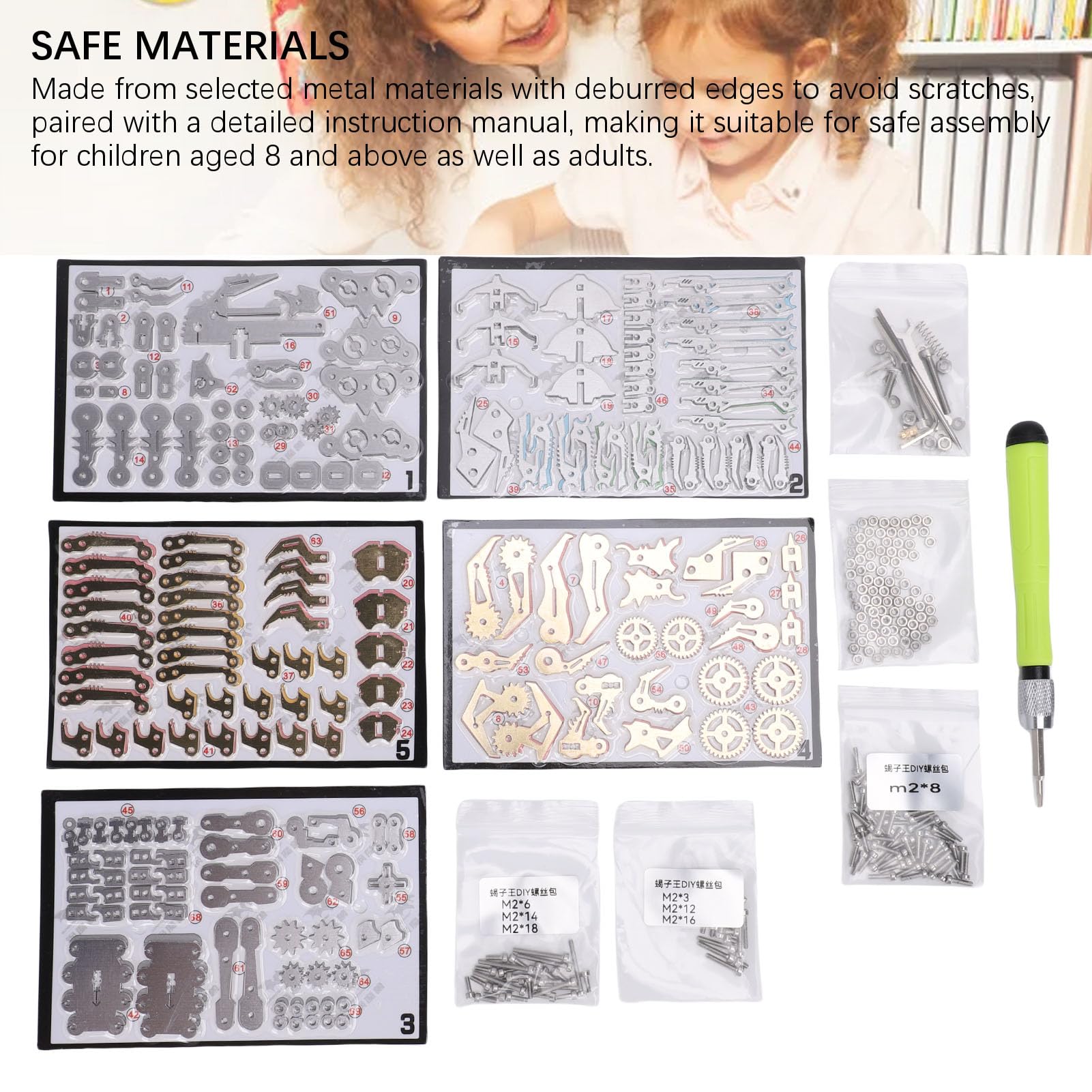 Sxhlseller Kit Fai da Te Puzzle in Metallo 3D |Blocchi di Costruzione Modello Meccanico STEM per Bambini Adulti (GOLD)