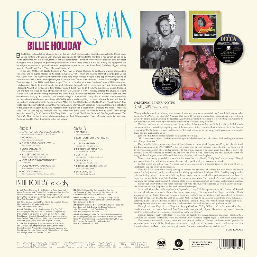 Billie Holiday - Lover Man - Limited 180-Gram Vinyl - Amazon.com Music