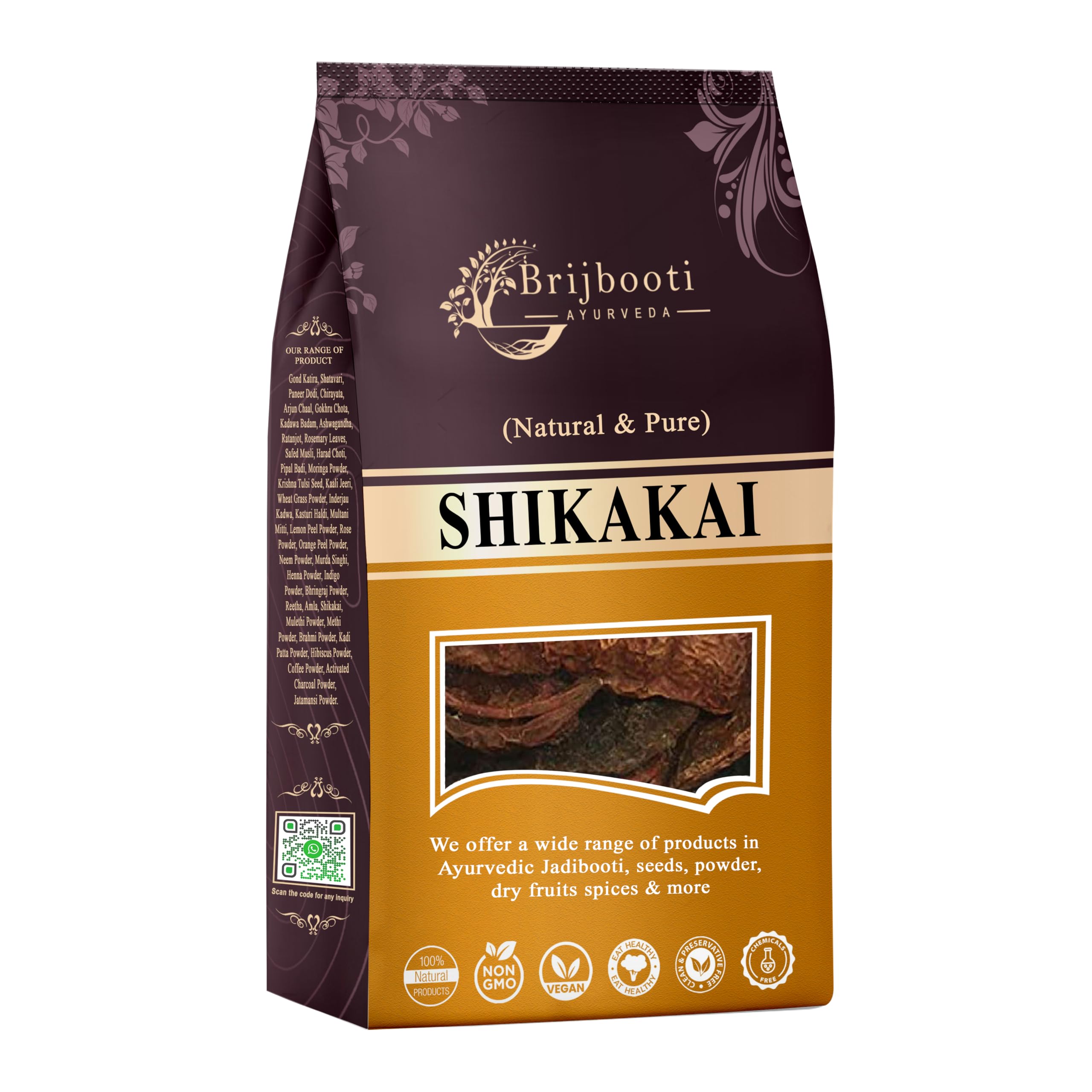 BIRJU MAHAVIR Sabut Shikakai, 1 Kg, Natural (BMKB-211)
