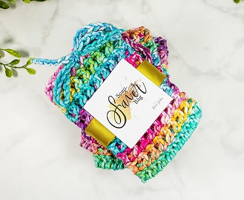 Miniatura 5 de Rainbow Exfoliating Soap Saver Bag - with Drawstring for Bath and Shower - Soft 100% Cotton - Machine Washable