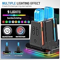 Vista 6 de Compatible con interruptor 21 Base de cargador Joycon controlador, soporte de carga magnético 8 en 1 para JoyCon 2, Switch 1 y OLED Joy