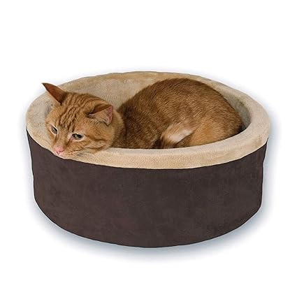 K&H Pet Products Thermo-Kitty Heated Pet Bed Small Mocha 16