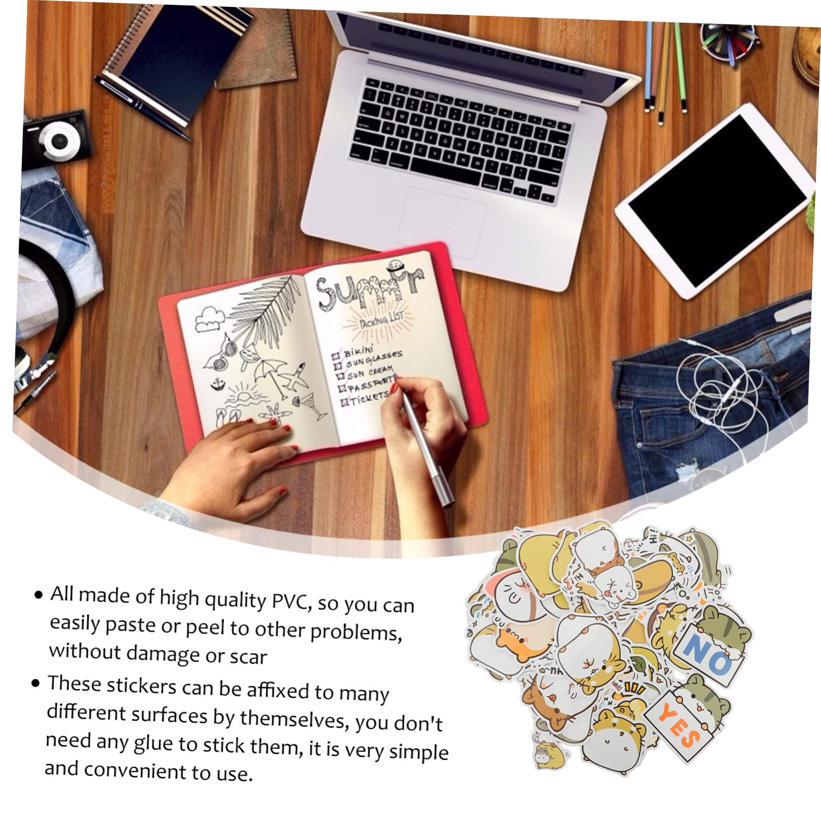3 set Adesivi Con Animali Simpatici Adesivi Per Planner Scrapbooking Te Per Laptop Te A Cartone Animato Per 200 pezzi*3